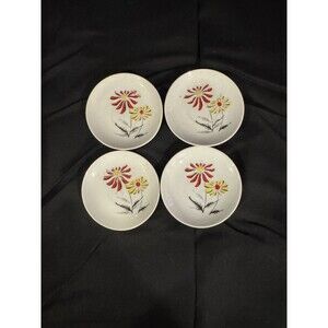 4 piece Small Plates from Japan with Flowers